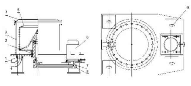 Estrutura da centrífuga de cesto vertical para filtração e desidratação série L(P)S